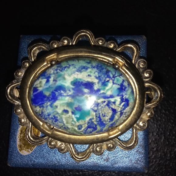 ♥️🤗GORGEOUS!/ BLUE GEMSTONE BROOCH 😍💗 - Picture 7 of 12